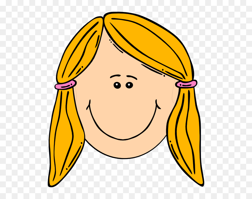 Cartoon Girl Face, HD Png Download - ponytail png