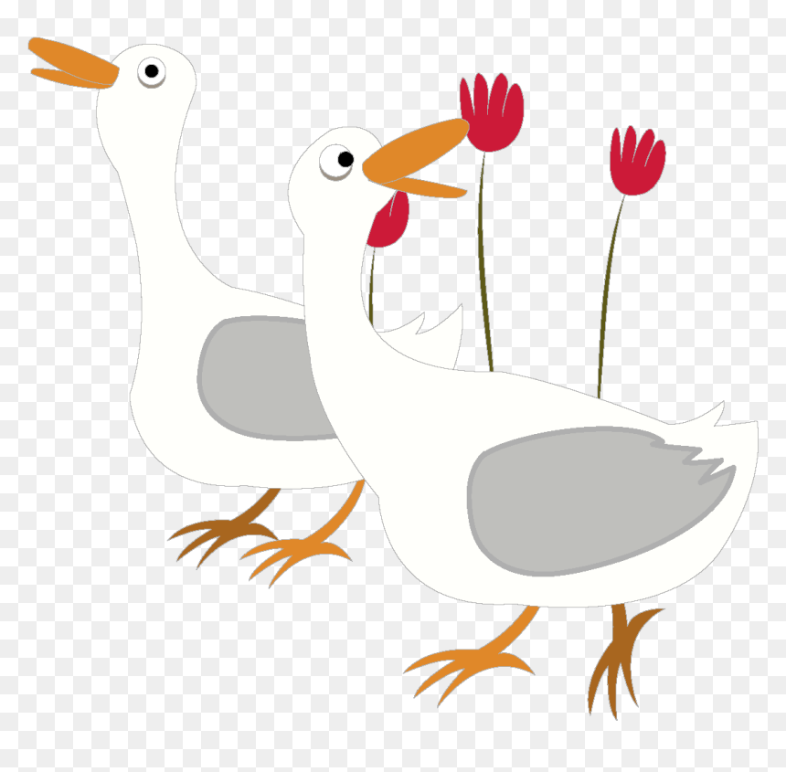 Cartoon Cute White Duck Element - Duck, HD Png Download - anaheim ducks logo png