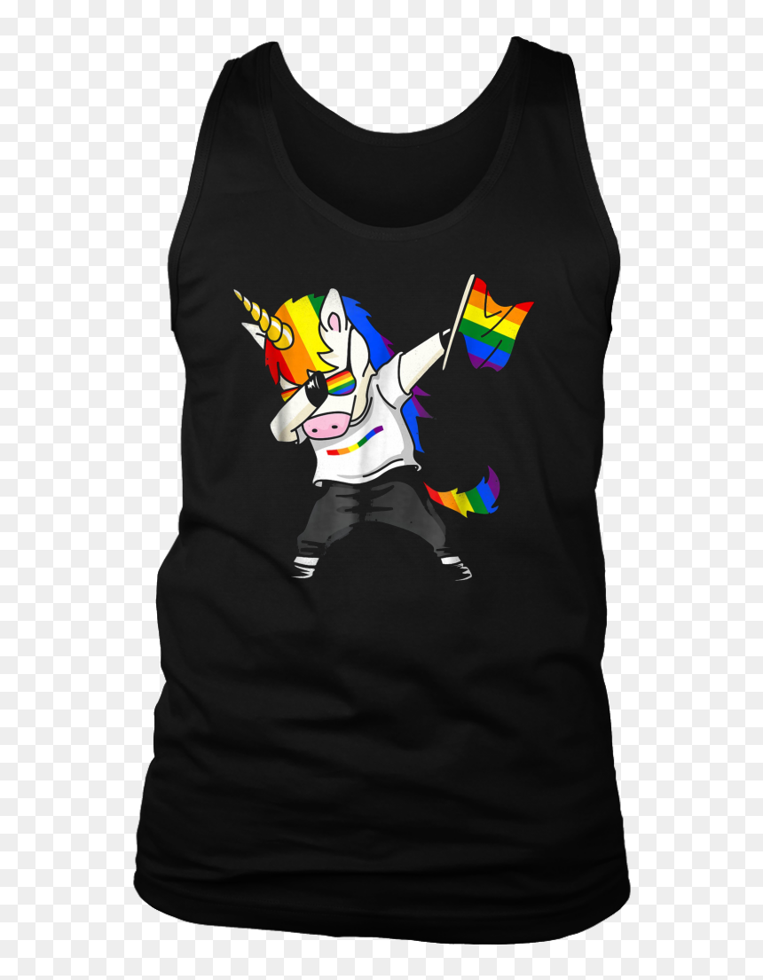 Unicorn Dabbing Lgbt Pride Flag Gay Lesbian T Shirt - Portable Network Graphics, HD Png Download - dabbing png