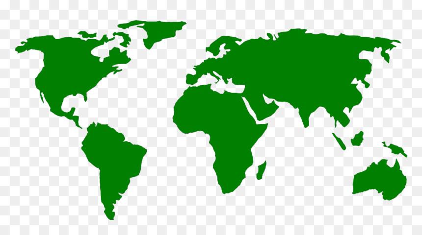Vector World Map Silhouette, HD Png Download - earth clipart png