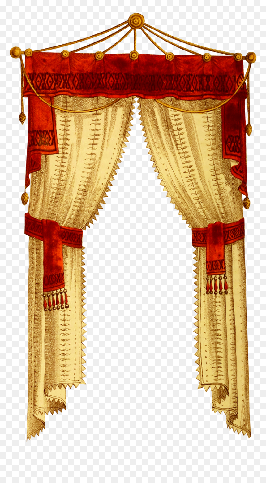 French Style Curtains, HD Png Download - red curtains png