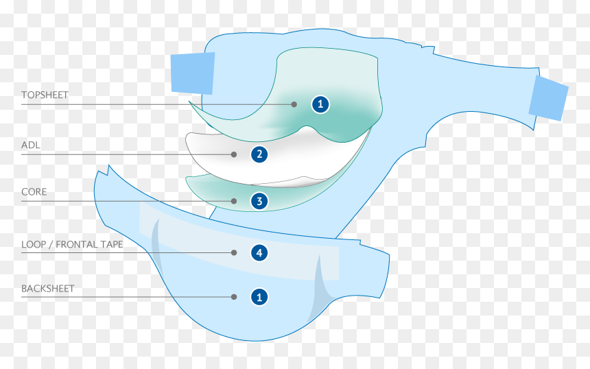 Texsus Baby Diaper - Baby Diaper Adl Layer, HD Png Download - diaper png