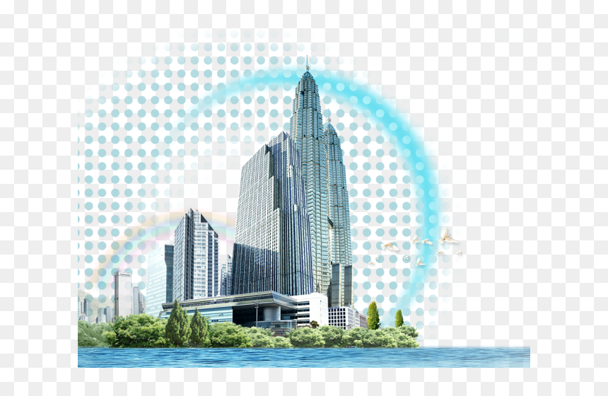 Transparent City Scape Clipart - Twin Tower Malaysia Png, Png Download - twin towers png