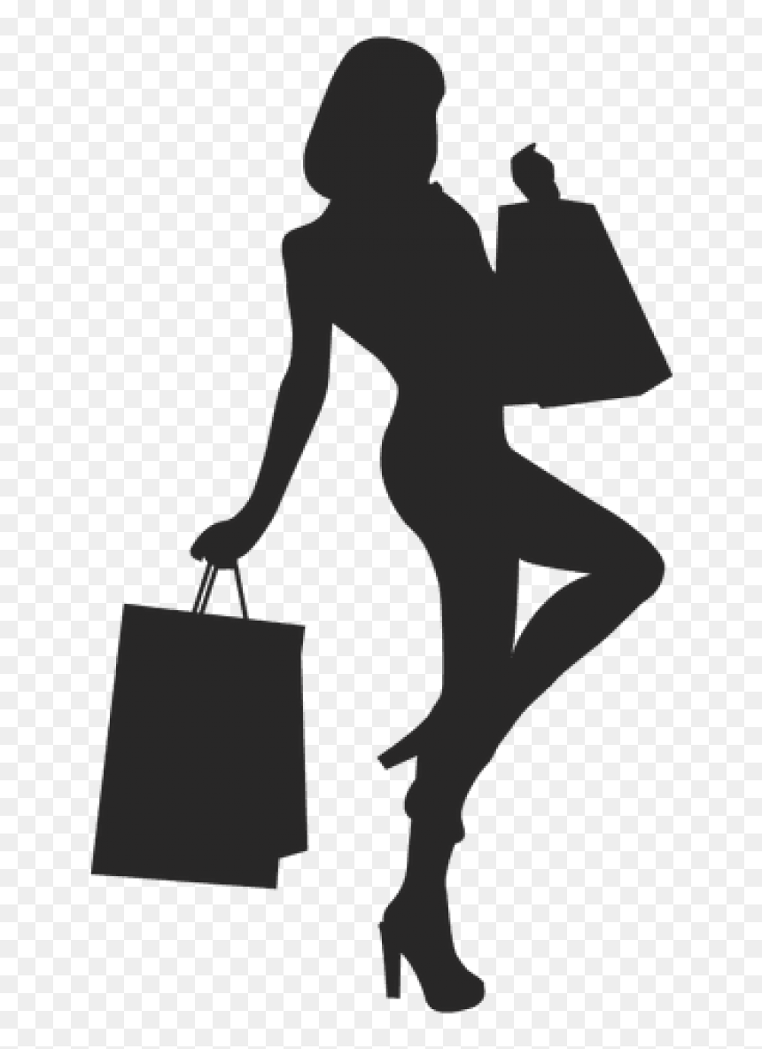Apple Cinema - Woman Shopping Silhouette Png, Transparent Png - girl silhouette png
