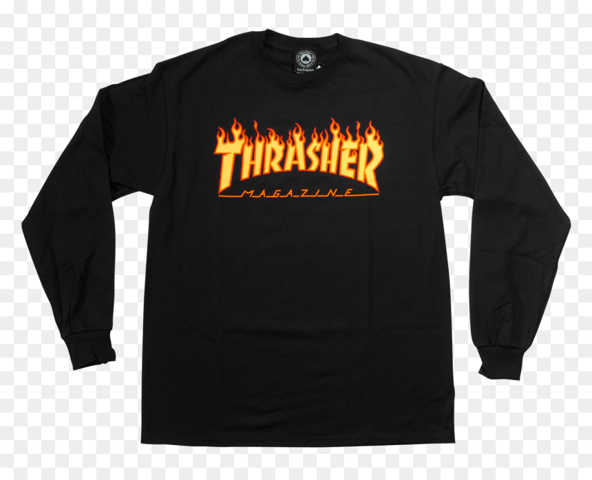 Thrasher Flame Black T - Thrasher, HD Png Download - thrasher png