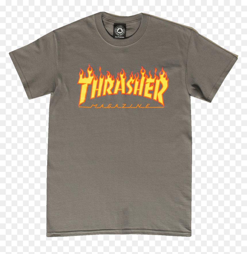 Thrasher Flame Logo T-shirt - Logo Thrasher Shirt Transparent, HD Png Download - thrasher logo png