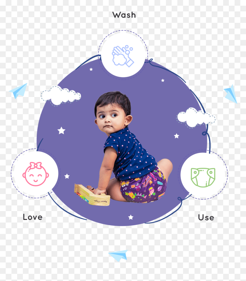 Baby Indian Girl Wearing Pampers, HD Png Download - diaper png