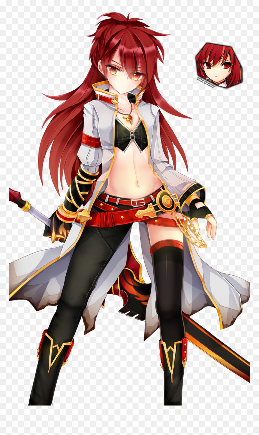 If I Was An Anime Character I Think I"d Want To Look - Elesis Blazing Heart Outfit, HD Png Download - anime character png