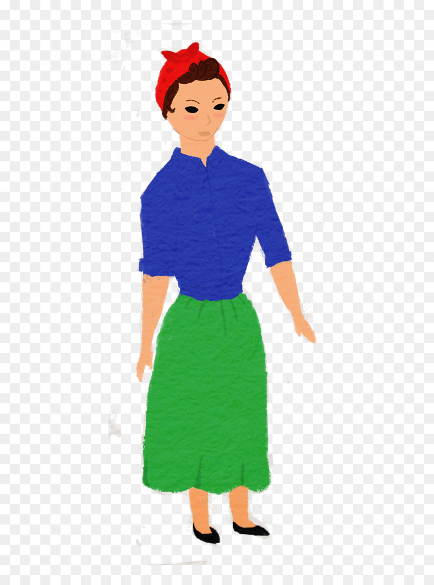 Transparent Skirt Clipart - Standing, HD Png Download - rosie the riveter png