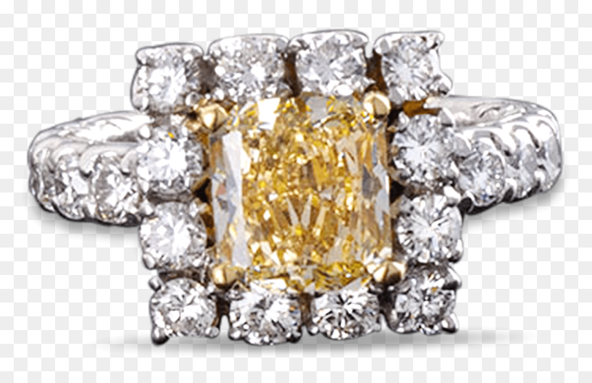 Fancy Light Yellow Diamond Ring, - Diamond, HD Png Download - engagement ring png