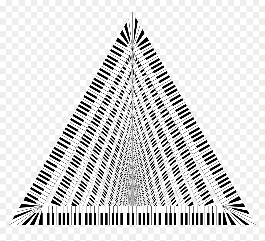 Piano Keys Triangle Vortex Clip Arts - Triangle Frame Clipart Black And White, HD Png Download - piano keys png