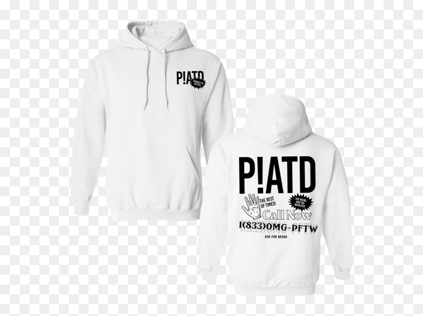 White Call Now Tour Hoodie - P Atd White Hoodie, HD Png Download - call now png