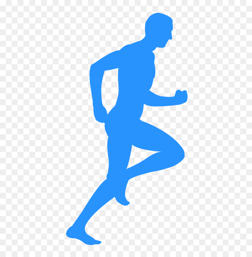 Blue Silhouette Of Man, HD Png Download - running silhouette png