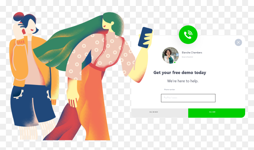 One Blue Hat Girl Talking On Phone One Yellow Hat Girl - Illustration, HD Png Download - call now png