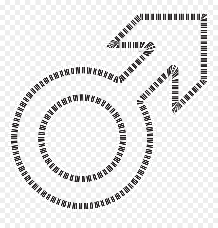 Male Symbol Piano Keys - Piano Keys Circle Png, Transparent Png - piano keys png