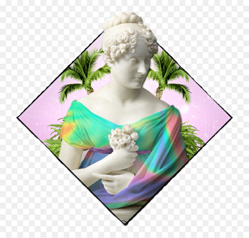 Vaporwave Aesthetic Vapor Blue Pink Purple Green Palmer - Blue Aesthetic Sculpture Png Art, Transparent Png - vaporwave statue png
