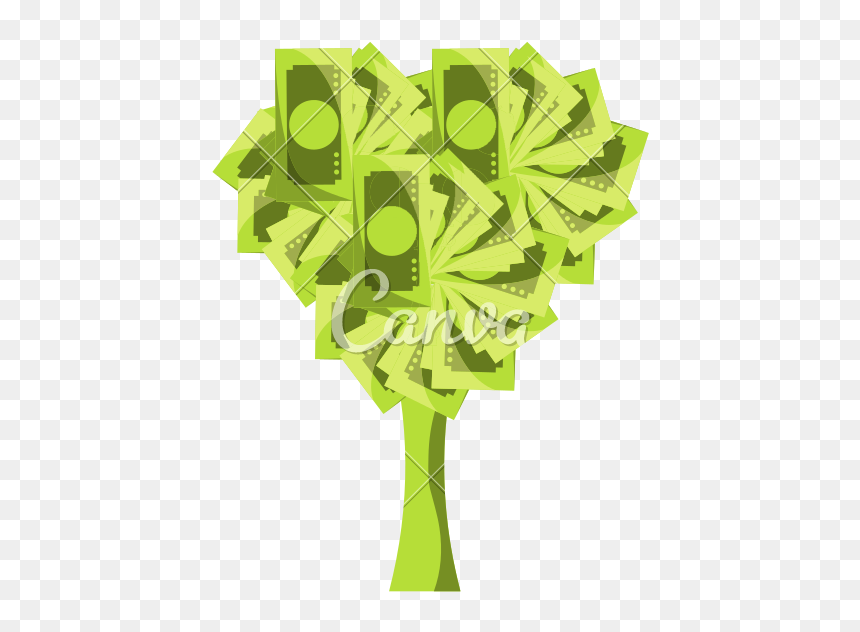 Money Tree Vector Illustration - Christmas Tree, HD Png Download - money tree png