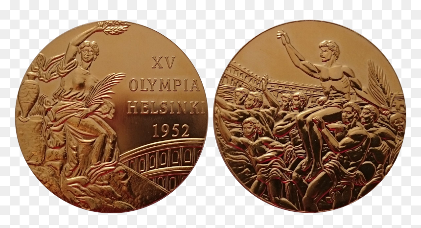 Medal Of Olympic Summer Games 1952 - Coin, HD Png Download - gold medal png