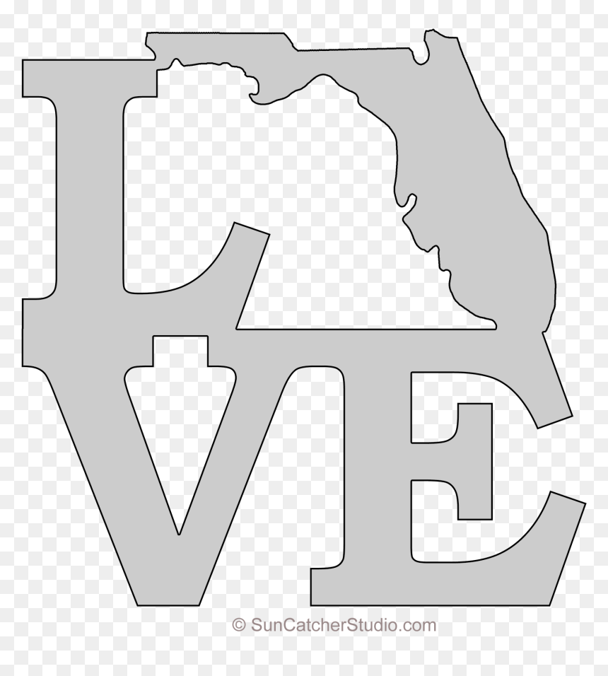 Line Art, HD Png Download - florida outline png