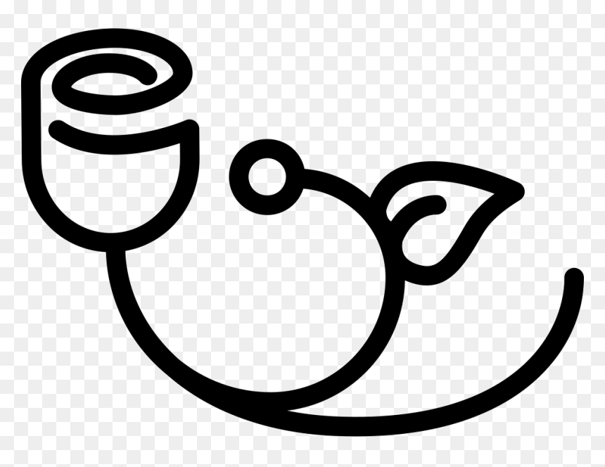 Bell Flower With Leaf Outline - Outline Of Design Flower, HD Png Download - leaf outline png