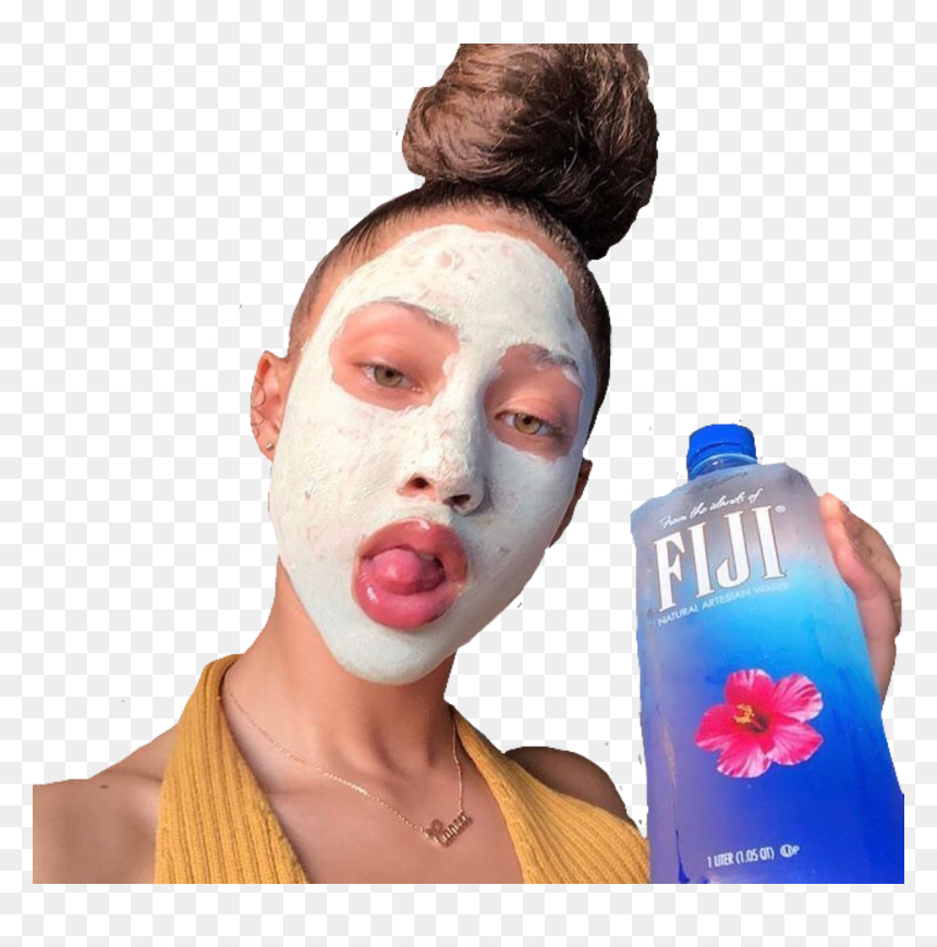 #facemasks #fiji #water #skincare #facemask #prettygirl - Hollyhocks, HD Png Download - fiji water png