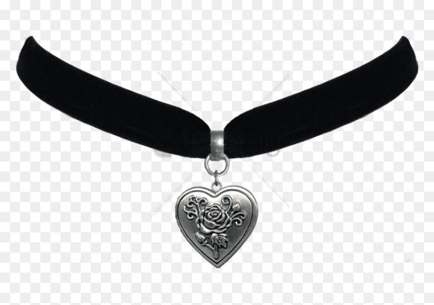 Free Png Heart Rose Locket Choker Necklace Png Image - Choker Necklace Png, Transparent Png - choker png