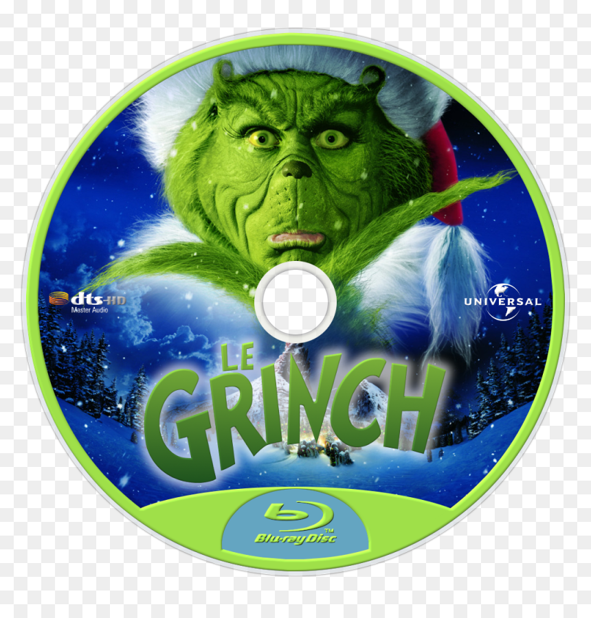 How The Grinch Stole Christmas Bluray Disc Image - Grinch Stole Christmas, HD Png Download - the grinch png