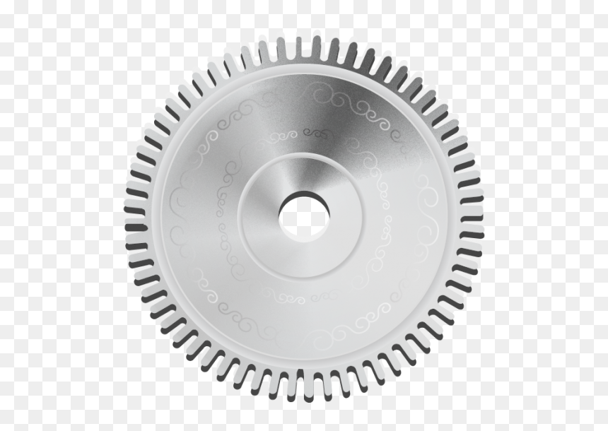 Engraved Flat Metallic 3d Vector Gear With Fine Teeth - Cutting Tool, HD Png Download - steampunk gears png