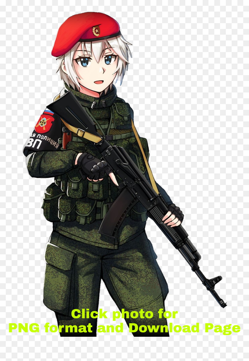 Russian Army Anime Girl, HD Png Download - anime sweat drop png