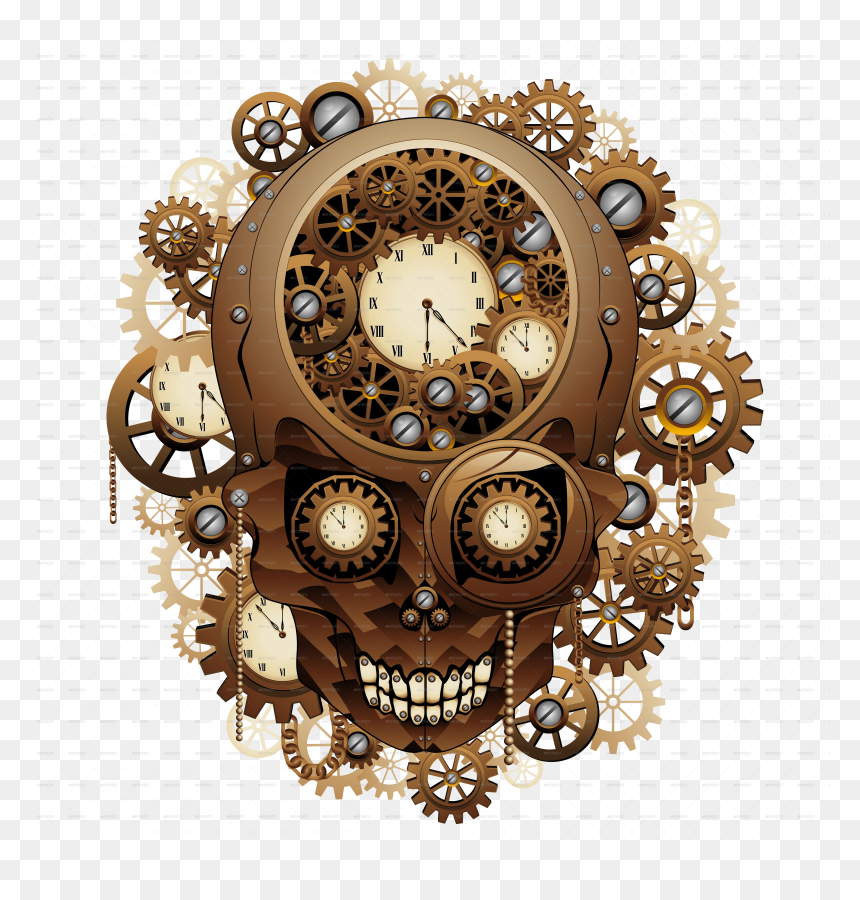 Steampunk Skull Art, HD Png Download - steampunk gears png