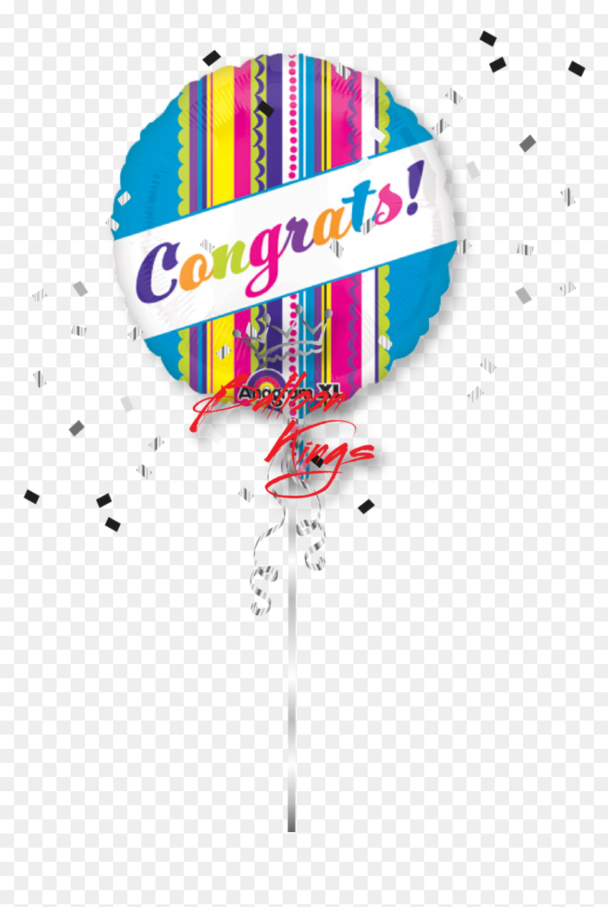 Congrats Multi Design Stripe Colourblast Foil Balloon - Graphic Design, HD Png Download - diagonal stripes png