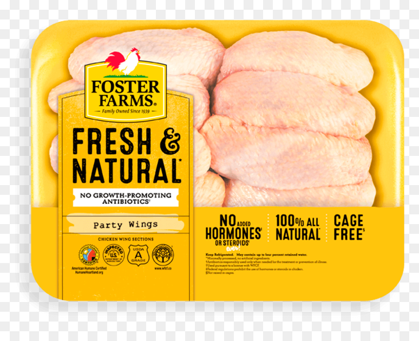 Fresh & Natural Party Chicken Wings - Foster Farms Chicken Breast Fillets, HD Png Download - chicken wing png