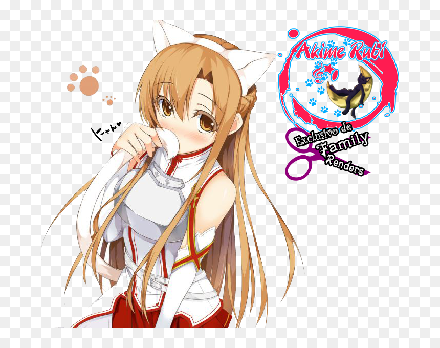 Sword Art Online Asuna Cute, HD Png Download - neko png