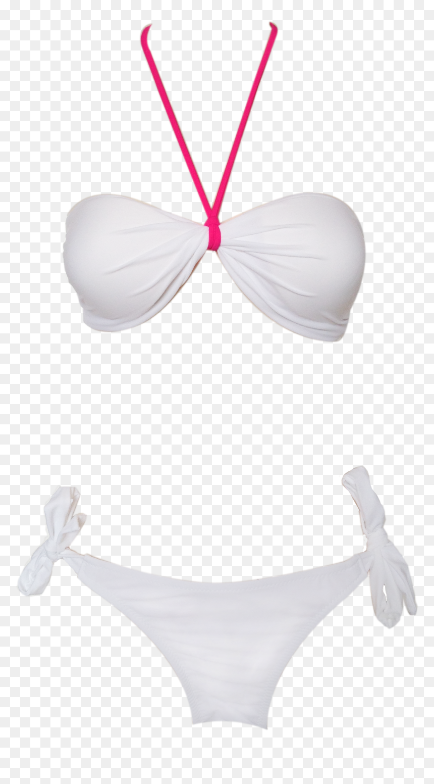 Sensual White Bandeau Twist Bikini - Lingerie Top, HD Png Download - bikini png