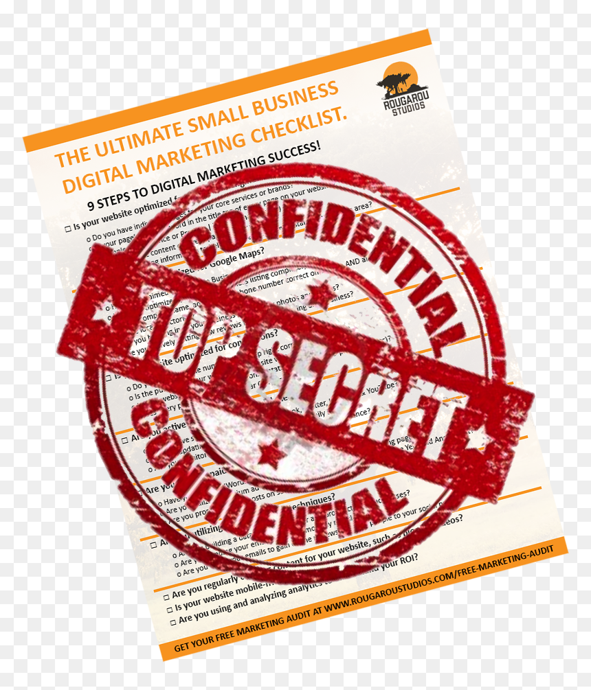 Rougarou Ultimate Small Business Checklist Top Secret - Printing, HD Png Download - secret png