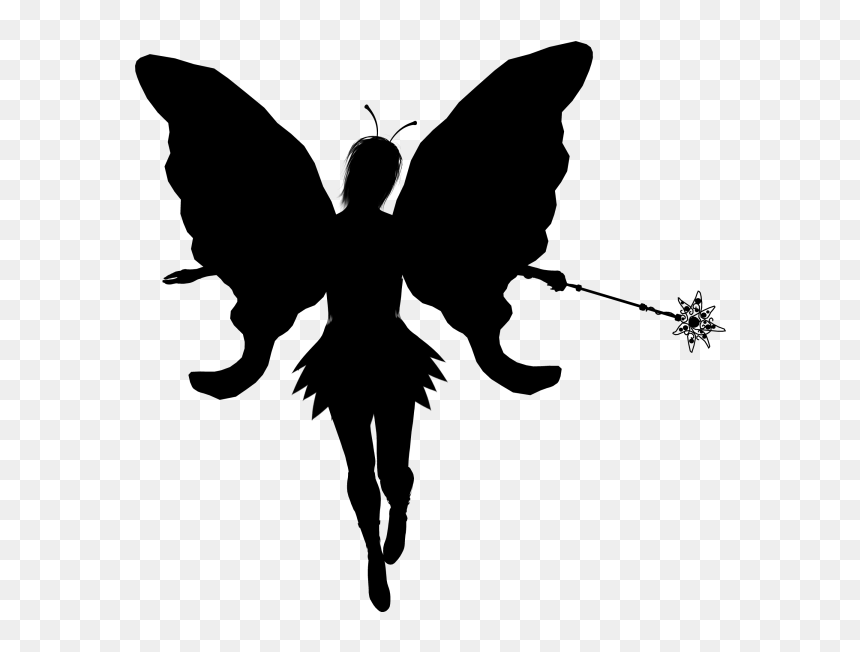 Fairy Silhouette Clip Art - Good Fairy Silhouette Clipart, HD Png Download - fairy silhouette png