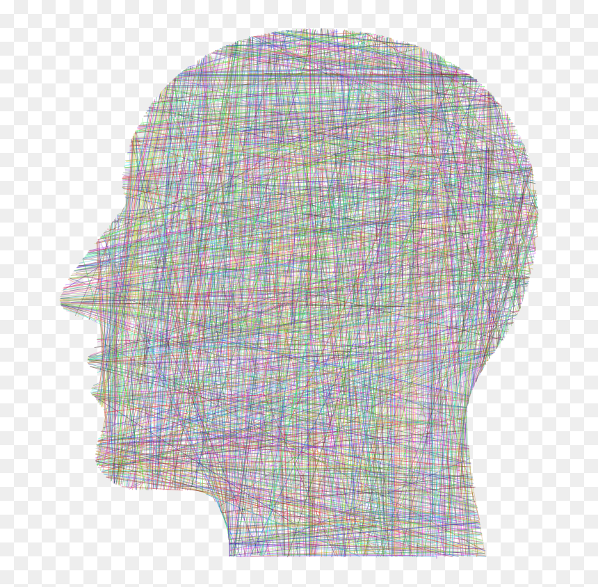 Man Head Silhouette Geometric Lines Prismatic - Portable Network Graphics, HD Png Download - geometric lines png