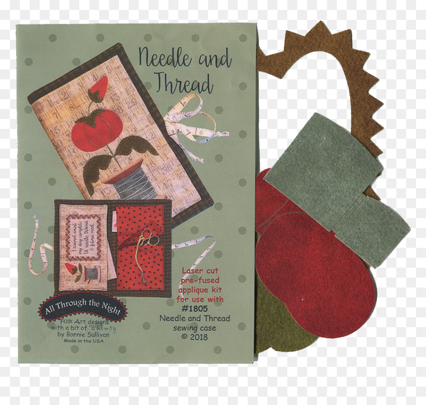 Needle And Thread Sewing Case Applique Kit - Needlecase, HD Png Download - needle and thread png