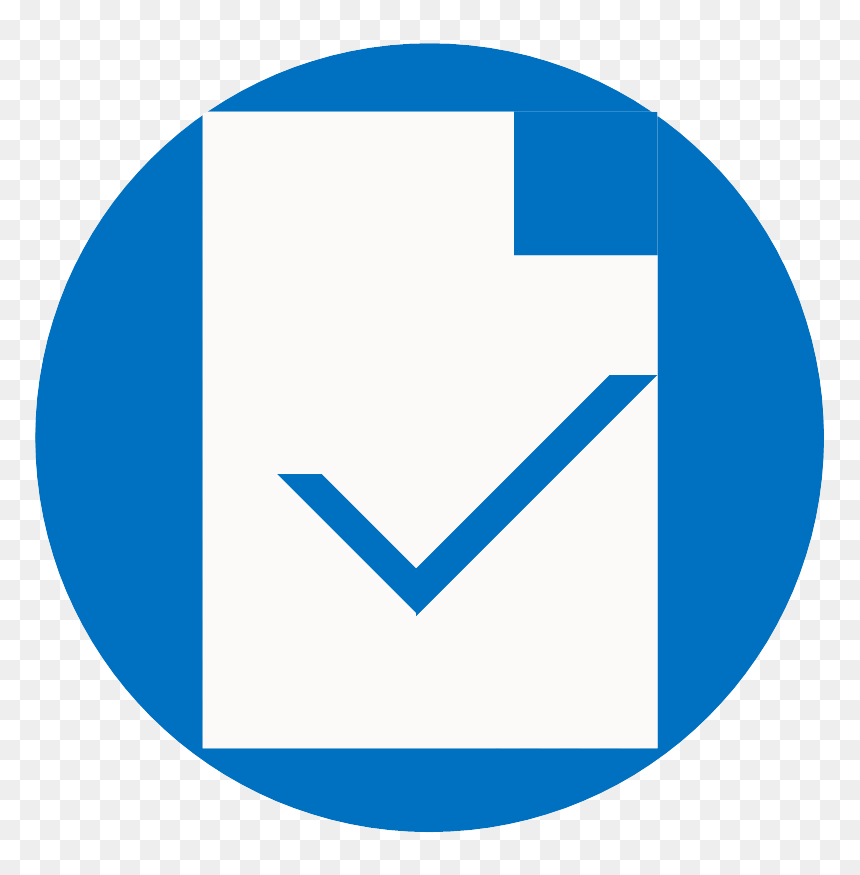 Vector Icon Of Blue Checkmark On White Document - Portable Network Graphics, HD Png Download - white checkmark png