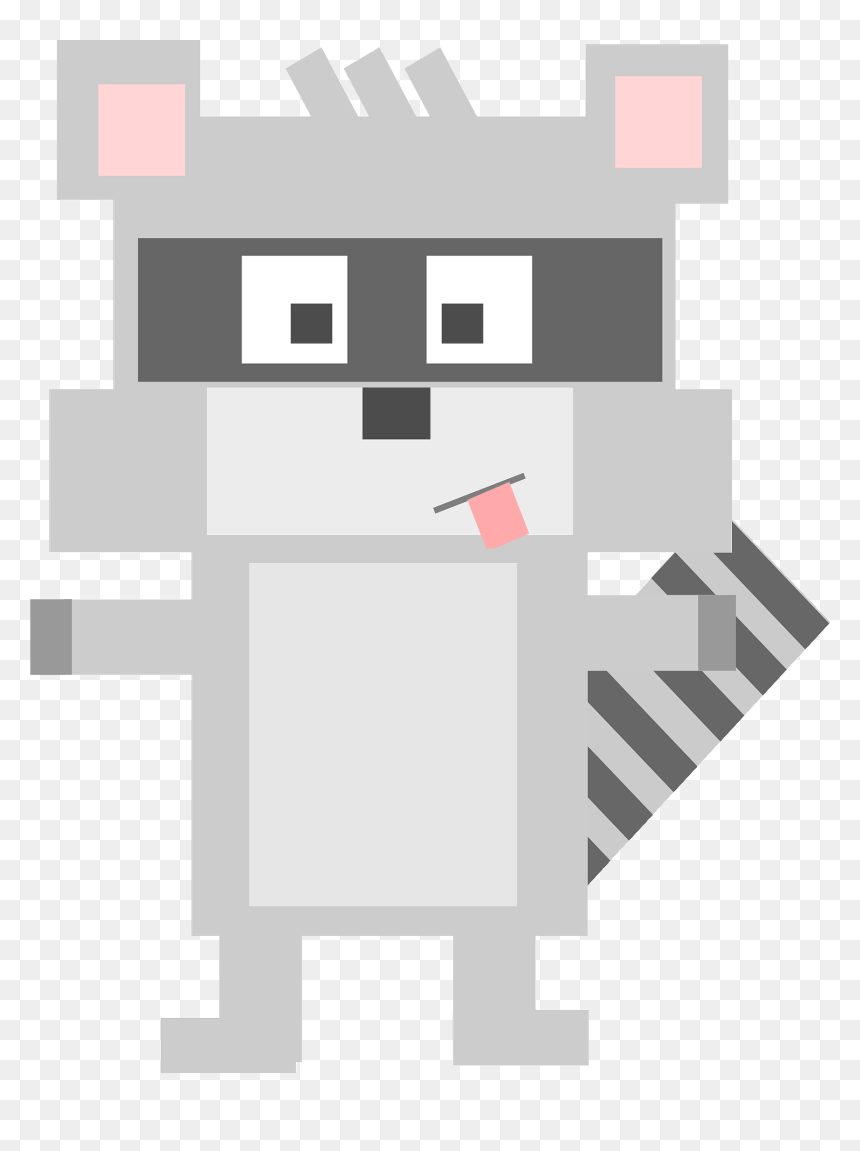 Made With Only Squares, HD Png Download - racoon png