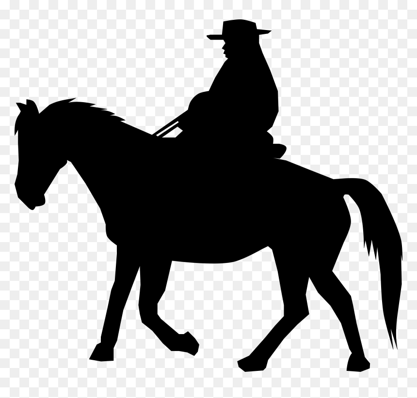 Cowboy On Horse Clipart, HD Png Download - horse silhouette png