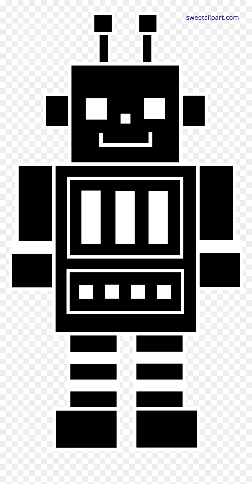 Facebook Clipart Black And White - Clipart Robot Silhouette, HD Png Download - facebook png white