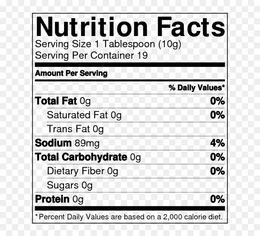 Traditional Chimichurri Nutrition Facts - Nutrition Facts, HD Png Download - nutrition facts png