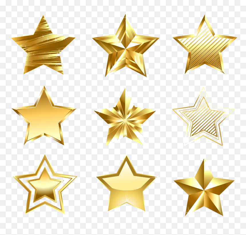 Transparent Golden Stars Set Png - Transparent Golden Stars, Png Download - stars clipart png