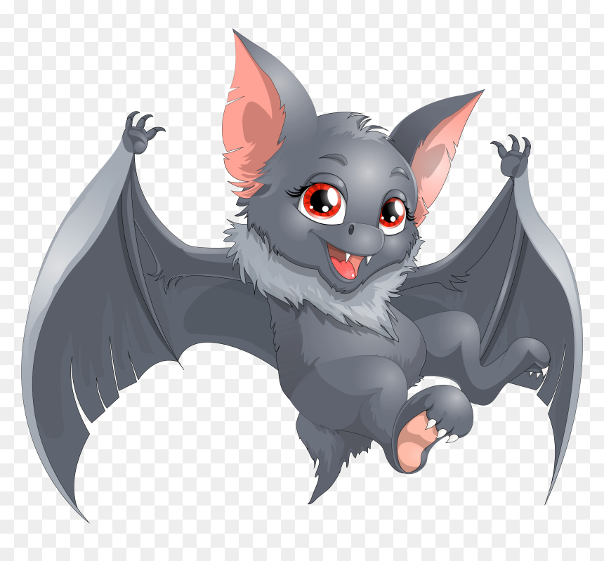 Transparent Halloween Bat Cartoon Png Clipart - Bat Cartoon Clipart, Png Download - halloween bat png
