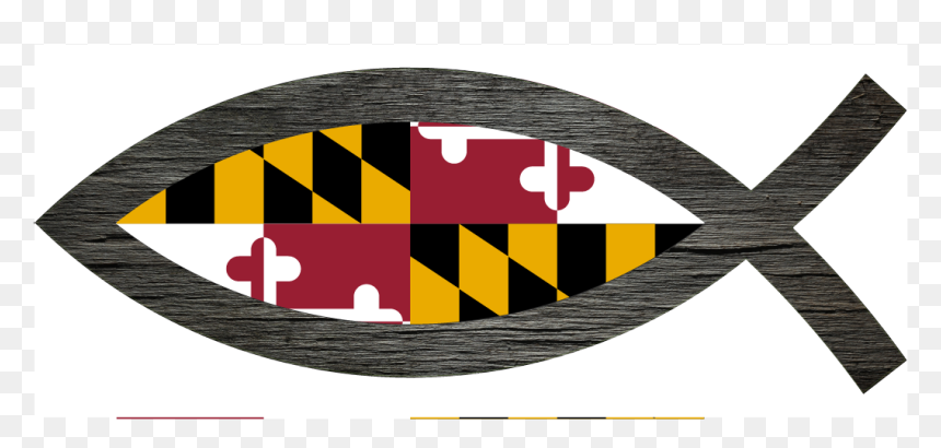 Md Flag Car Magnet, HD Png Download - christian fish png