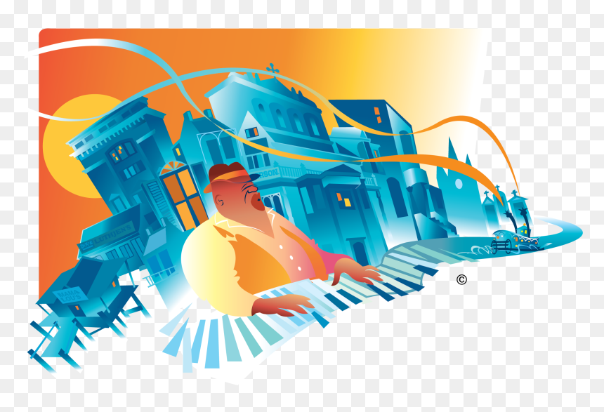 Musician Over New Orleans Sky Clip Art - Graphic Design, HD Png Download - musician png