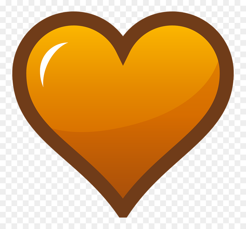 Orange Heart Icon Svg Clip Arts - Heart Clipart Orange, HD Png Download - heart symbol png