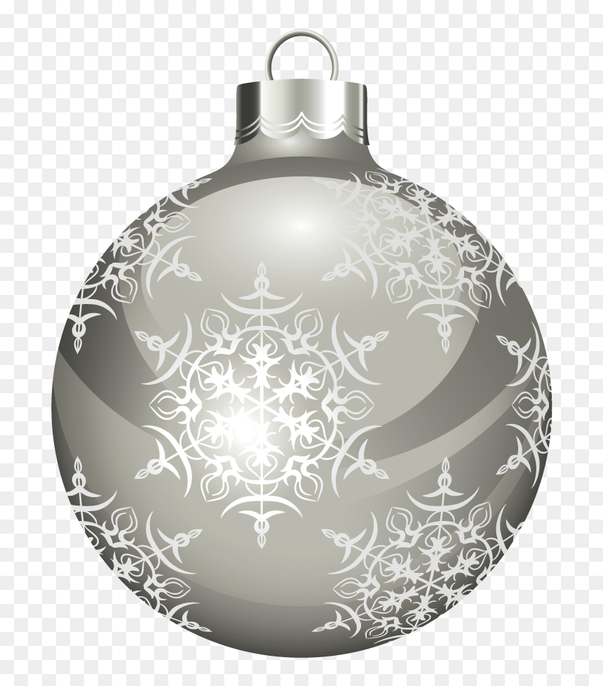 Novogodnie Igrushki Christmas Labels, Christmas Scrapbook, - Silver Christmas Ornaments Clipart, HD Png Download - christmas bulb png