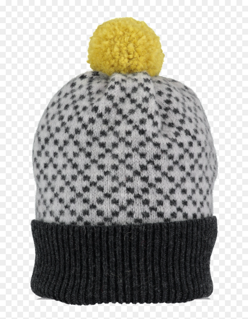 Grey Cross Lambswool Bobble Hat - Knit Cap, HD Png Download - hats png